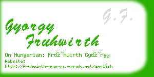 gyorgy fruhwirth business card